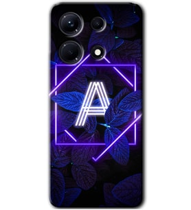 İnfinix Note 30 Pro Kılıf HD Desen Baskılı Kılıf - Dark Neon Yaprak A Harfi