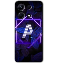 İnfinix Note 30 Pro Kılıf HD Desen Baskılı Kılıf - Dark Neon Yaprak A Harfi