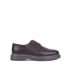 Shoetyle - Kahverengi Deri Bağcıklı Erkek Klasik Ayakkabı 250-2013