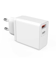 Apple İphone, iPad, Samsung, Huawei Tablet ve Telefon Uyumlu PD ve USB Çıkışlı Şarj Başlığı Adaptörü (Beyaz)