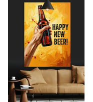 Bira reklamı eski poster Dekoratif Kanvas - Mdf Ahşap Tablo