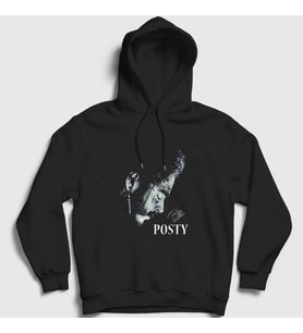 Presmono Unisex Siyah Stay Away Post Malone Kapüşonlu Sweatshirt 304451tt