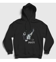 Presmono Unisex Siyah Stay Away Post Malone Kapüşonlu Sweatshirt 304451tt