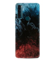 TCL 20 SE Kılıf Resimli Desenli Baskılı Silikon Kılıf Red Blue Black Abstact 1386