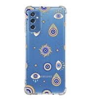 PrintiFy Samsung Galaxy M52 Uyumlu Nazar Boncuğu 5 Baskılı Şeffaf Köşe Korumalı Antişok Kılıf