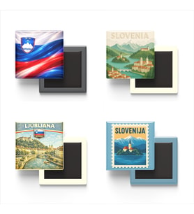Buzdolap Magnetleri - Slovenya Ljubljana - Slovenia - 4'lü Set Magneti