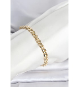 CM 14K Gold Renk Yassı Zincir Model Kadın Bileklik 5886