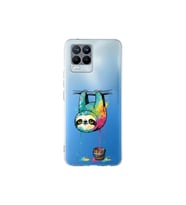 Realme 8 Pro ile Uyumlu Splash Tembel Hayvan Tasarımlı Şeffaf Silikon Kılıf