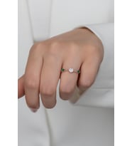 Gümüş Prenses Yüzük. Renkli Taşlı Ayarlanabilir Ölçü. Rose Gold Kaplama 925 Ayar Gümüş