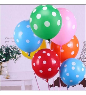 25 ADET RENKLİ PUANTİYELİ BALON HELYUM GAZI UYUMLU PUANTİYELİ DEKOR BALON RENKLİ DOĞUM GÜNÜ BALONU