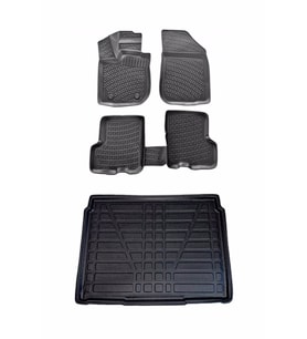 Peugeot 2008 2019+ Alt 3D Paspas ve Bagaj Havuzu Seti Bizymo (Siyah)