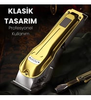 Enchen Boost 3 Gold Ayarlanabilir Başlıklı Dijital Göstergeli Şarjlı Profesyonel Saç Kesim Makinesi