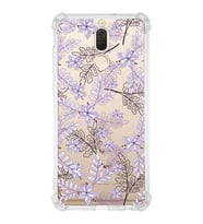 Huawei Mate 10 Lite  Köşe Korumalı Antişok Kapak Floral Lila Tasarımlı Şeffaf  Kılıf