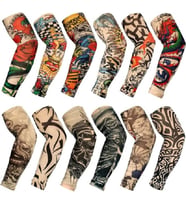 Giyilebilir Dövme 6 Çift 12 Adet Karma Kol Çorap Dövmesi Seti Sleeve tattoo