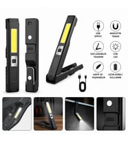 Gold Silver Gs-2070 Şarjlı Mıknatıslı Katlanabilir Led Çalışma Tamirci Feneri