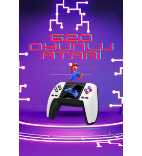Kablosuz Oyun Konsolu Atari Game Stick Retro Konsol 520 Oyunlu