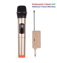 Kalite Profesyonel 1 Kanal Uhf Kablosuz Telsiz Mikrofon