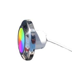 Krom Çerçeveli Boruya Geçme Havuz Lambası RGB 4 Kablolu (Siyah - Beyaz)