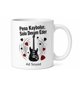 Gitarist Solo Atan Pena Kaybeden Amfi Sesi Distorsiyon Kupa Bardak Hediye