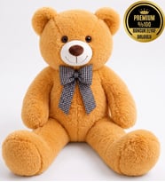 Peluş Ayıcık 90 cm – Papyonlu Büyük Boy Yumuşak Peluş Oyuncak - Hediye Ayı (Kahverengi)