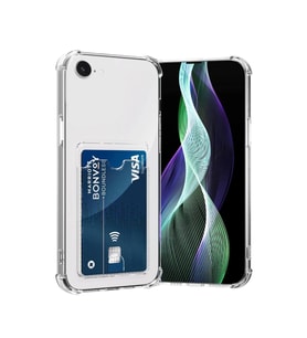 iPhone 16E Uyumlu Kamera Korumalı Şeffaf Kartlıklı Kılıf