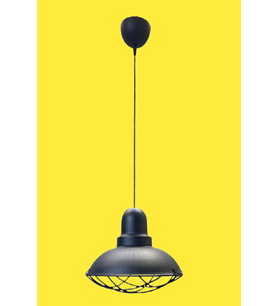 Rsylight Retro Siyah Metal Kafesli Dekoratif Tekli Kafe Mutfak Sarkıt Avize Çap:30 cm