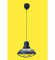 Rsylight Retro Siyah Metal Kafesli Dekoratif Tekli Kafe Mutfak Sarkıt Avize Çap:30 cm