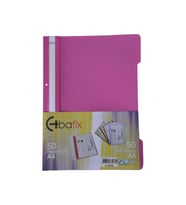 Bafix Telli A4 için Plastik Dosya 50'li - Pembe (50 Li Paket)