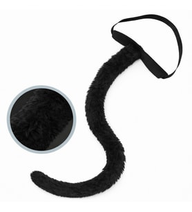 Siyah Peluş Kuyruk Şekil Verilebilir 70 cm
