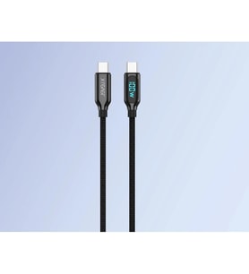 Lexroo X-PowerDigi 5A 100W 120 Cm Type-C To Type-C Dijital Ekranlı Hızlı Şarj/Data Kablosu