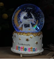 Püskürtmeli Kar Küre Müzikli Işıklı Unicorn Model Büyük Boy Sevgiliye Hediye