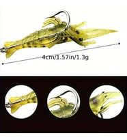 Genel 5 x 4 cm Fosforlu İğneli  Silikon Karides Sarı Suni Balık Olta Yemi
