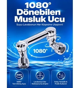 Döndürülebilir Musluk Mutfak Banyo Musluk Ucu Başlığı 4 Filtreli