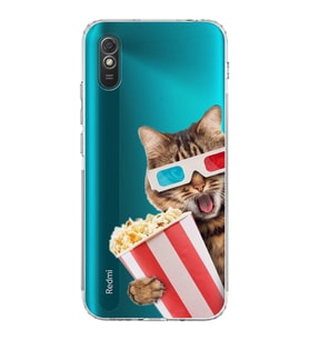 PrintiFy Xiaomi Redmi 9A ile Uyumlu Kedi 1 Kamera Korumalı Şeffaf Kılıf