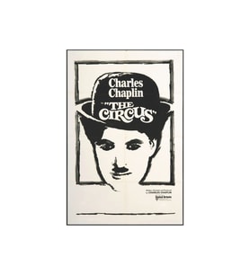 Charlie Chaplin “The Circus” Siyah Beyaz Retro Afiş MDF Tablo