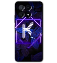 Poco x6 Pro Kılıf HD Desen Baskılı Kılıf - Dark Neon Yaprak K Harfi