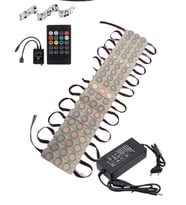 20 Adet 12 Volt 3 Watt 3 Lensli Rgb 3030 SMD Led Modül Sese ve Müziğe Duyarlı Kumanda 5A Plastik Ada