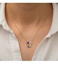 Gümüş Rose Ayak İzi Bayan Kolye