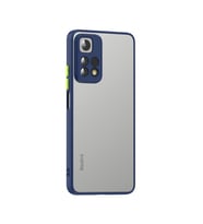 Xiaomi Redmi Note 11 Pro 5G Kılıf Zore Hux Düğme ve Kapak Zıt Renk Kılıf (Lacivert)