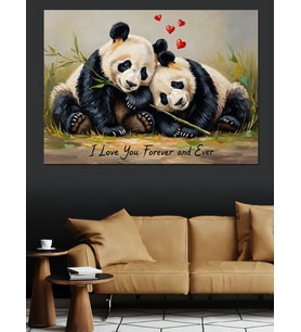 I Love You Forever Pandalar Dekoratif Kanvas - Mdf Ahşap Tablo
