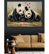 I Love You Forever Pandalar Dekoratif Kanvas - Mdf Ahşap Tablo