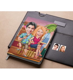 Bk Gift Kişiye Özel Sevgililer Karikatürlü Beyaz Defter-51 , Arkadaşa Hediye , Sevgiliye Hediye