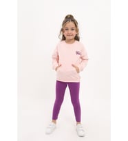 Toontoy Kız Çocuk Nakışlı Taytlı Takım (Pudra)