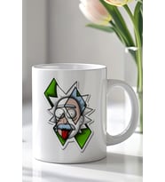 Rick and M. Tasarımlı 330ml Baskılı Beyaz Seramik Kupa Bardak