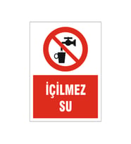 İçilmez su, isg uyarı levhası