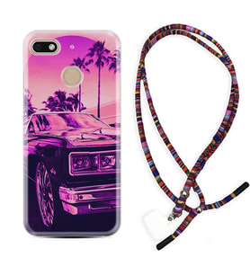 General Mobile GM8 Go GM9 GM20 Pro Plus Kılıf Boyun Asklı Rasta Silikon Mor Araba 1711