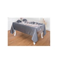 Afife Kadife Gümüş Füme Sofra Takımı 8 Kişilik 160x230 Cm 34 Prç. - 955 (Standart)