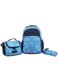 Bagacar Kids Erkek Mavi Köpekli Model Kalemlikli Beslenmeli Set Sırt Çantası (Lacivert-Mavi)