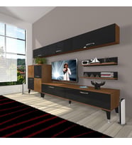 Decoraktiv Eko 8 Slm Std Silver Tv Ünitesi Tv Sehpası (Siyah - Ceviz)