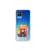 Oppo A54 4G ile Uyumlu Splash Tilki Tasarımlı Şeffaf Silikon Kılıf
